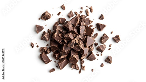 Wallpaper Mural Pieces of dark chocolate isolated on white background. Torontodigital.ca