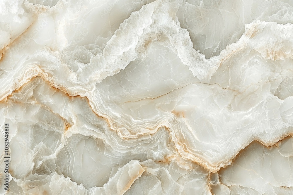 A large, white stone with a pattern of brown and white lines A large, white stone with a pattern of brown and white lines