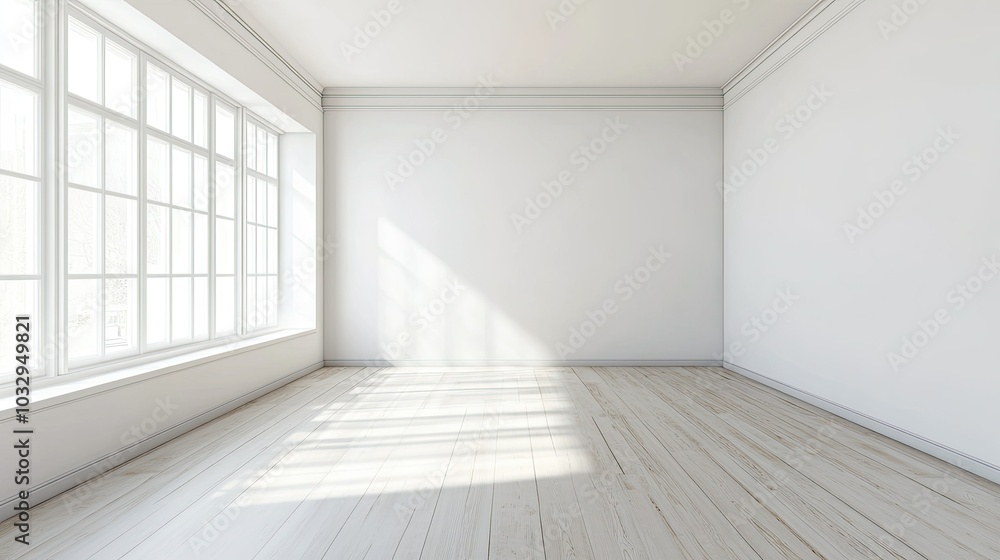 Bright Empty Room with Natural Light and Clean Walls Bright Empty Room with Natural Light and Clean Walls