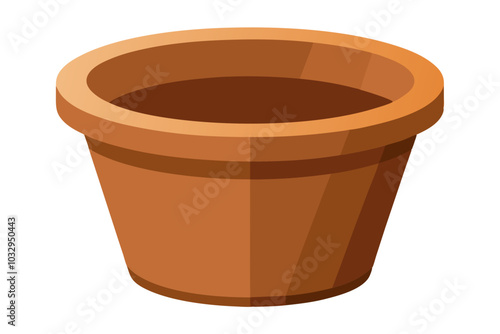 Empty Flowerpot isolated on white background 