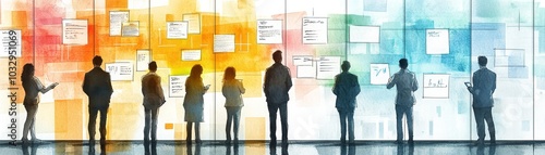 Team Collaboration in Watercolor Illustration