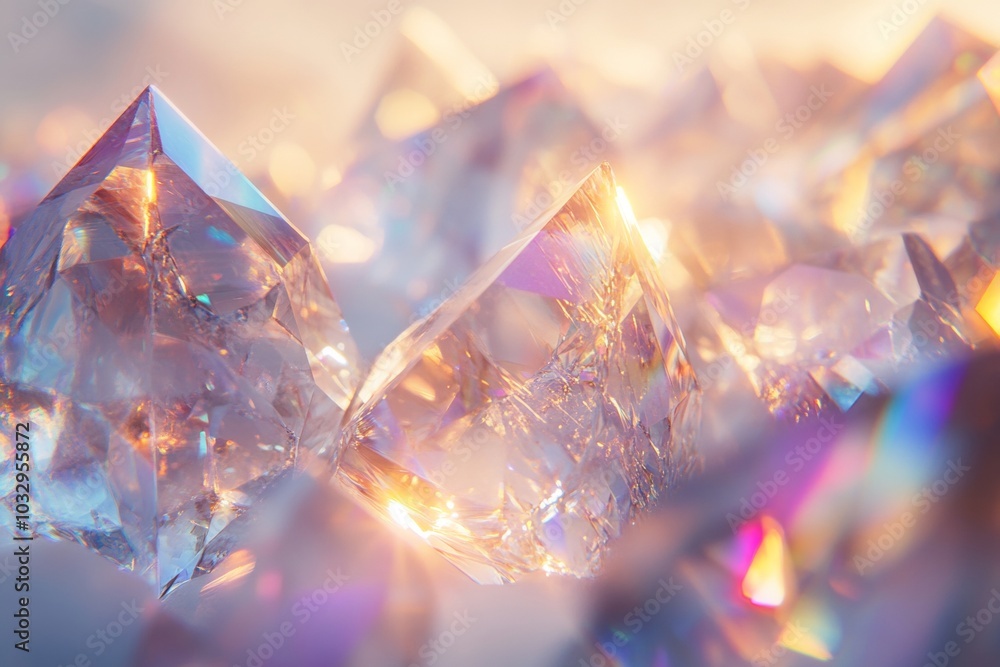 A close up of a bunch of crystal shaped like diamonds A close up of a bunch of crystal shaped like diamonds