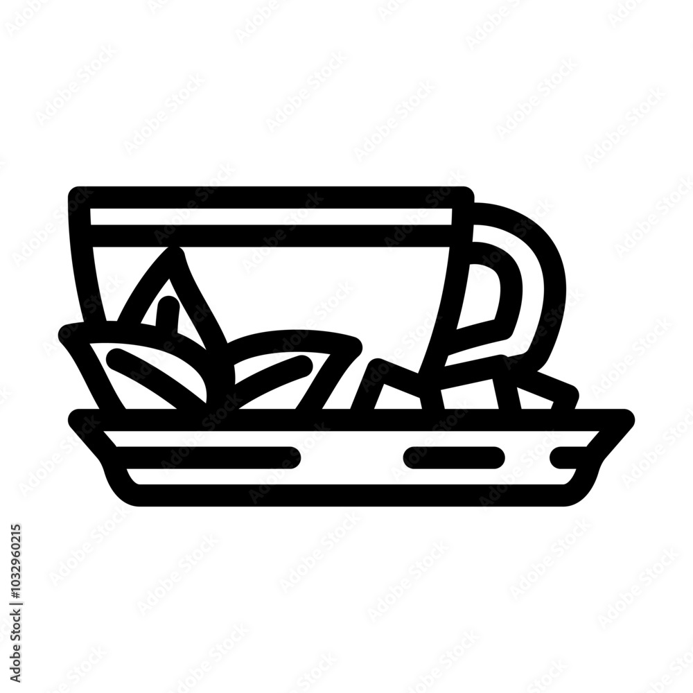 herbal tea ayurveda line icon vector. herbal tea ayurveda sign. isolated contour symbol black illustration herbal tea ayurveda line icon vector. herbal tea ayurveda sign. isolated contour symbol black illustration