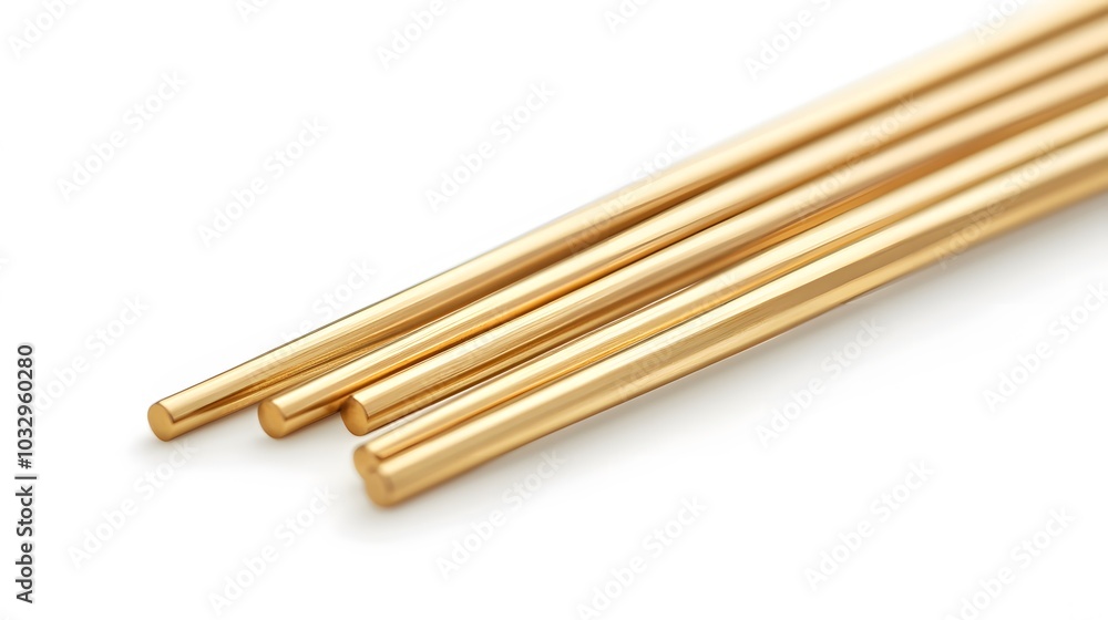 Gold Chopsticks isolated on white background. Gold Chopsticks isolated on white background.