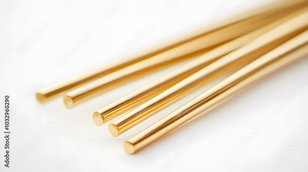 Gold Chopsticks isolated on white background. Gold Chopsticks isolated on white background.