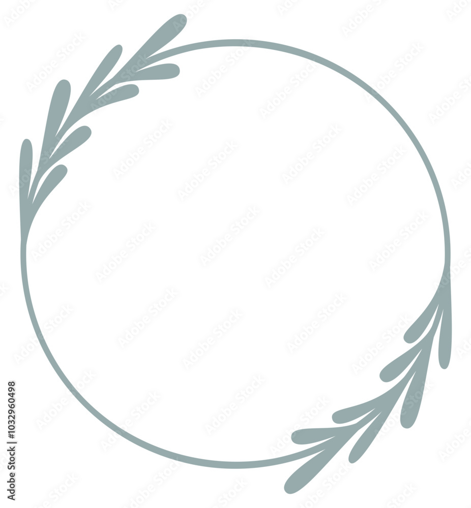 Circle Botanical Border | Elegant Leaf Frame | Rounded Decorative Element | Vector Illustration Circle Botanical Border | Elegant Leaf Frame | Rounded Decorative Element | Vector Illustration