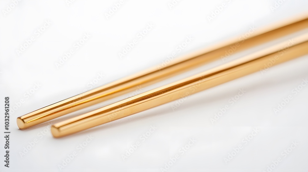 Gold Chopsticks isolated on white background. Gold Chopsticks isolated on white background.