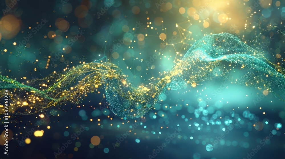 Abstract Light Flow with Glittering Particles and Waves Abstract Light Flow with Glittering Particles and Waves