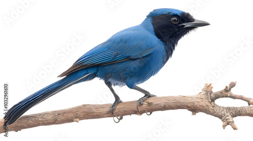 Azure Jay Bird, on Transparent PNG Background, Photo Realistic, Wallpaper, Cover and Screen for Smartphone, PC, Laptop, Transparent PNG