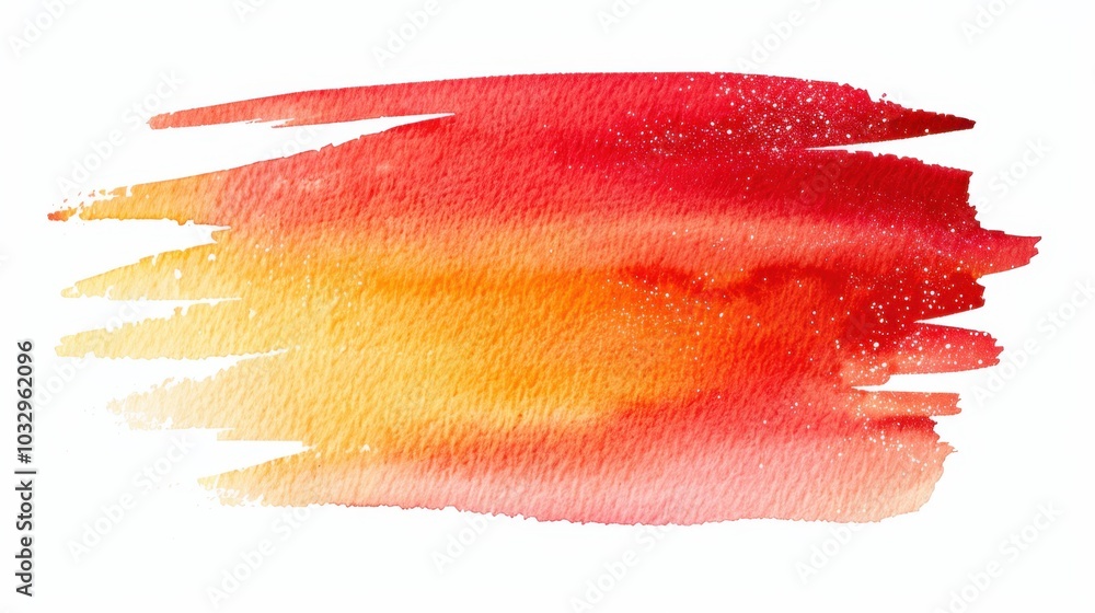 Vibrant Red and Yellow Watercolor Brush Stroke Vibrant Red and Yellow Watercolor Brush Stroke