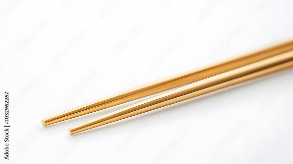 Gold Chopsticks isolated on white background. Gold Chopsticks isolated on white background.