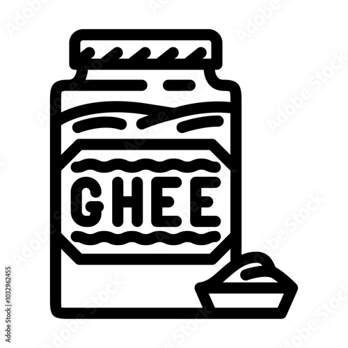 ghee ayurveda line icon vector. ghee ayurveda sign. isolated contour symbol black illustration