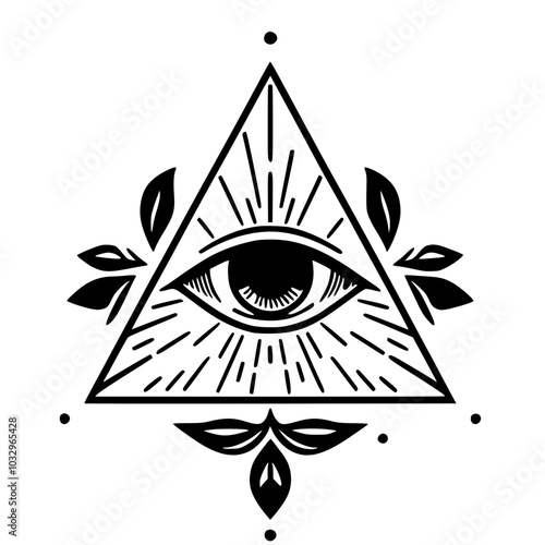 Silhouette of elegant illuminati symbol