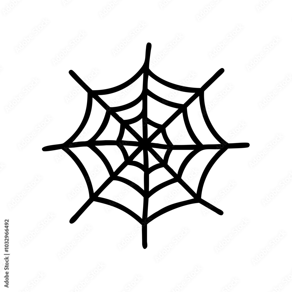 Black outline icon of a spider web featuring intricate patterns and a central hub, designed without a background, perfect for symbolizing Halloween, creepy themes, and arachnid elements. Black outline icon of a spider web featuring intricate patterns and a central hub, designed without a background, perfect for symbolizing Halloween, creepy themes, and arachnid elements.