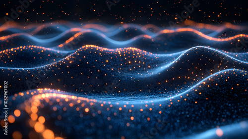A Breathtaking Abstract Representation of Digital Landscapes Full of Glowing Connections and Futuristic Allure