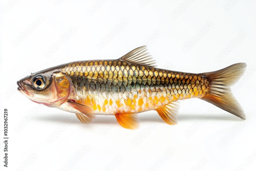 the beside view Chub Mackerel, left side view, white copy space on right, Isolated on White Background the beside view Chub Mackerel, left side view, white copy space on right, Isolated on White Background