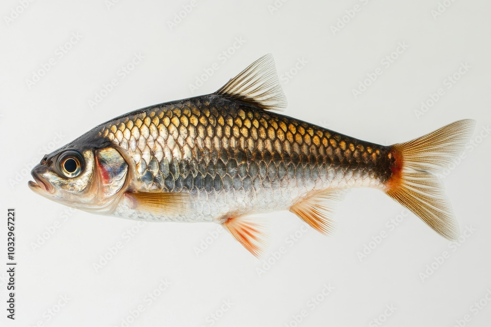the beside view Chub Mackerel, left side view, white copy space on right, Isolated on White Background the beside view Chub Mackerel, left side view, white copy space on right, Isolated on White Background