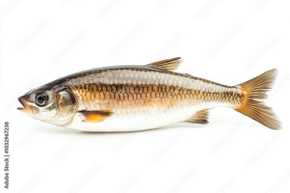 the beside view Chub Mackerel, left side view, white copy space on right, Isolated on White Background the beside view Chub Mackerel, left side view, white copy space on right, Isolated on White Background