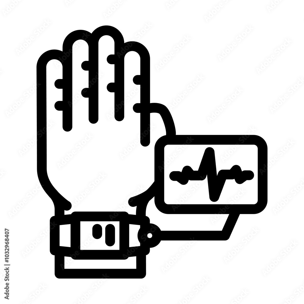 heartbeat authentication line icon vector. heartbeat authentication sign. isolated contour symbol black illustration heartbeat authentication line icon vector. heartbeat authentication sign. isolated contour symbol black illustration