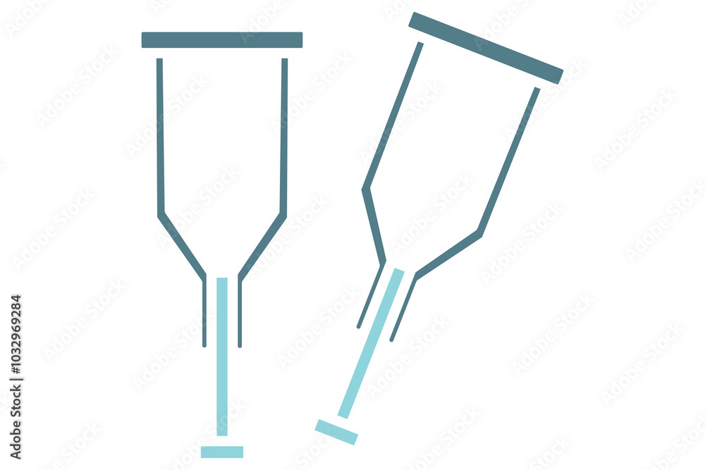Crutches icon. solid icon style. icon related to medical. health elements vector illustration Crutches icon. solid icon style. icon related to medical. health elements vector illustration