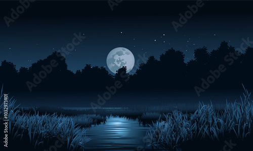 moon over the lake