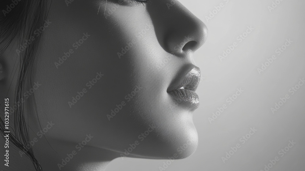Close-up of a person's face with soft focus effect Close-up of a person's face with soft focus effect