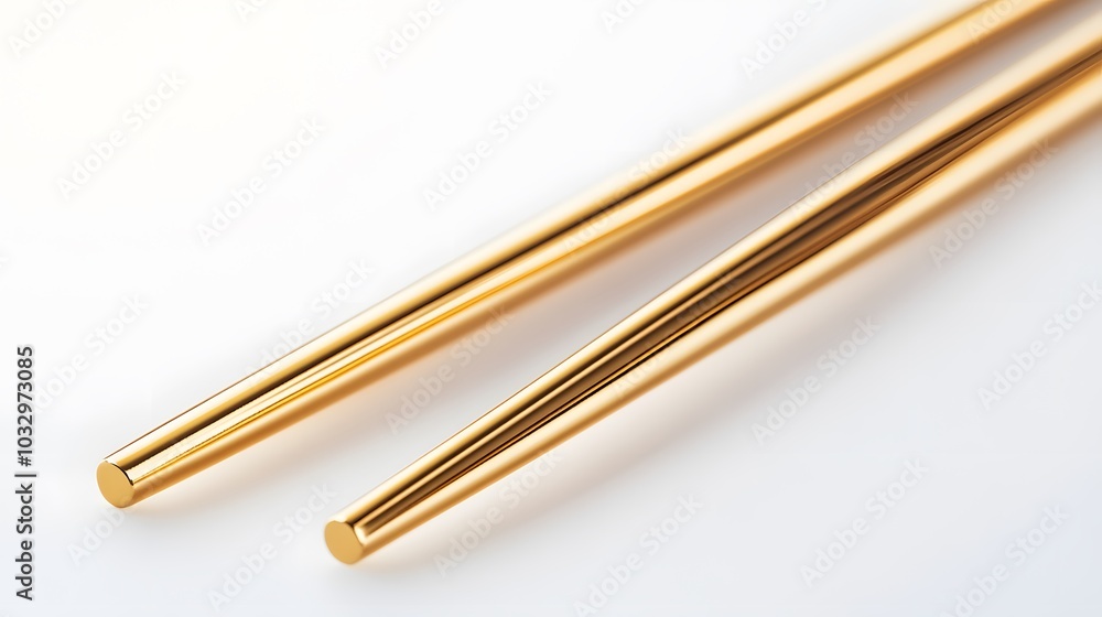 Gold Chopsticks isolated on white background. Gold Chopsticks isolated on white background.