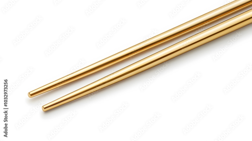 Gold Chopsticks isolated on white background. Gold Chopsticks isolated on white background.