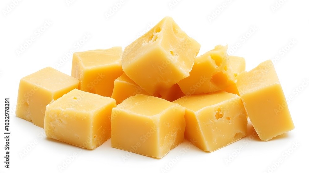 pieces of tasty yellow cheese isolated on white background. pieces of tasty yellow cheese isolated on white background.