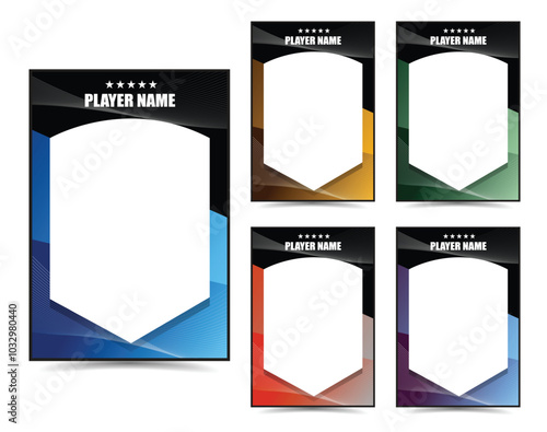 Sport player trading card frame border template
