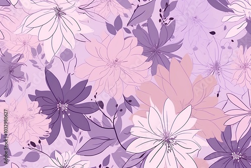 Wallpaper Mural seamless floral pattern Torontodigital.ca