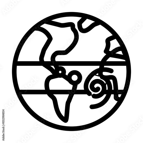 tropical storm hurricane disaster line icon vector. tropical storm hurricane disaster sign. isolated contour symbol black illustration