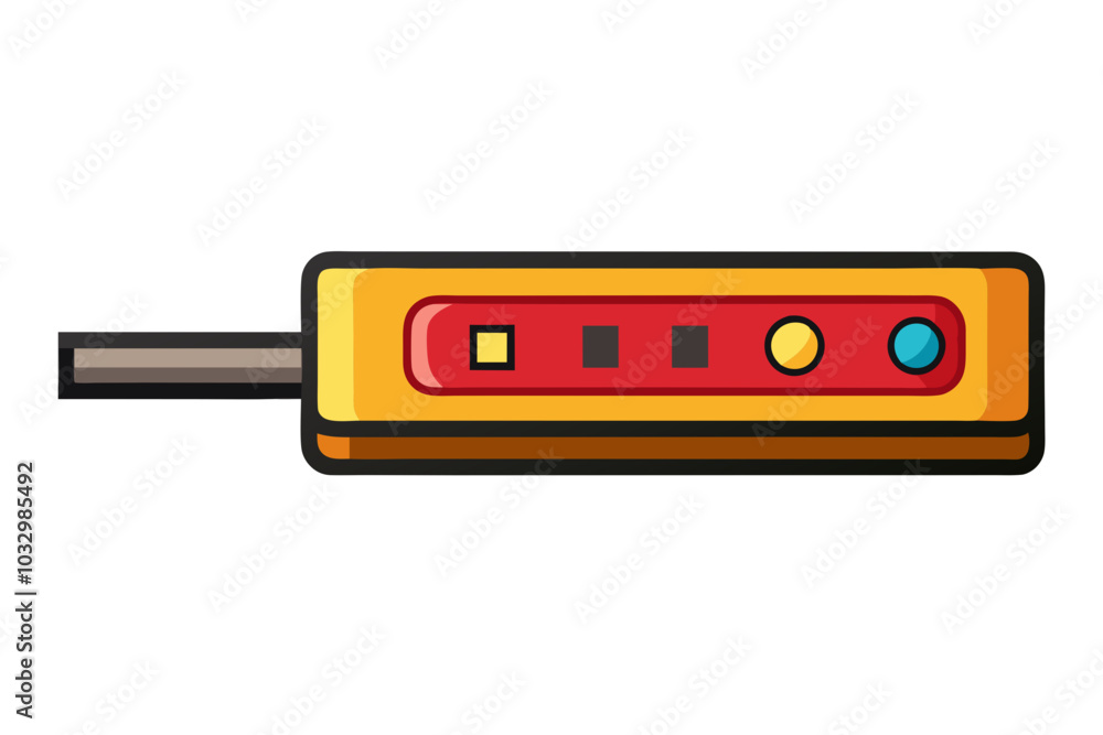 Power bar with switch isolated on white background Power bar with switch isolated on white background
