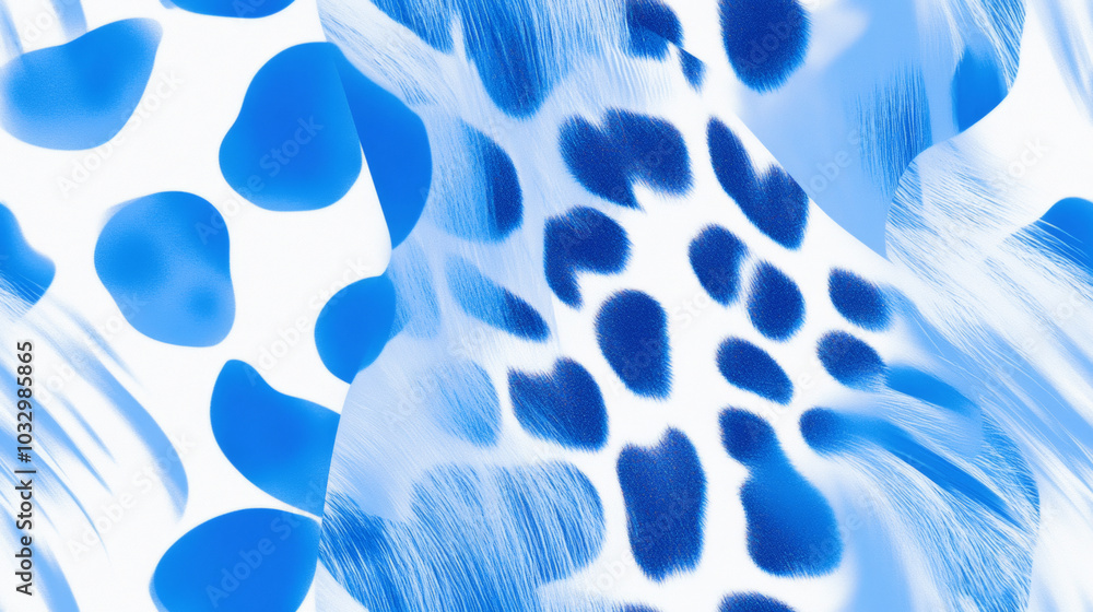 3D leopard animal print in blue white colored seamless patchwork pattern. fashion trendy fur silk background for fabric design wallpaper 3D leopard animal print in blue white colored seamless patchwork pattern. fashion trendy fur silk background for fabric design wallpaper
