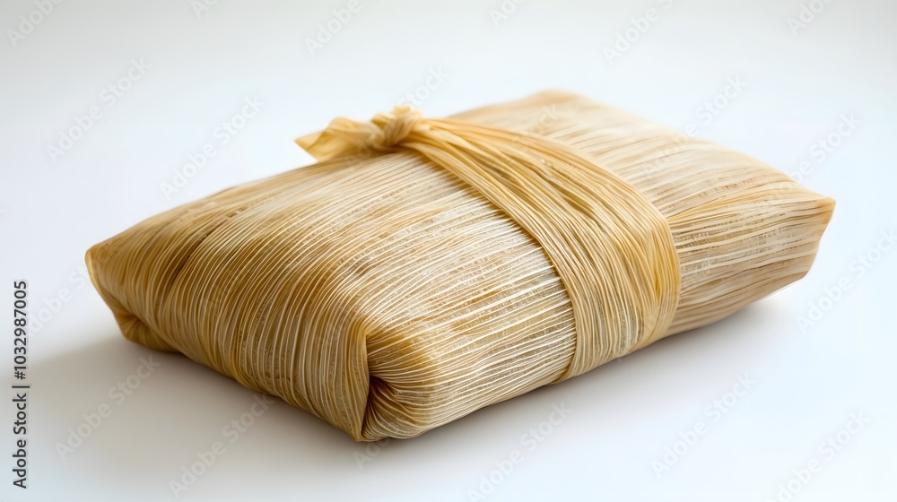 Homemade Wrapped Tamales Isolated on a White Background. Homemade Wrapped Tamales Isolated on a White Background.
