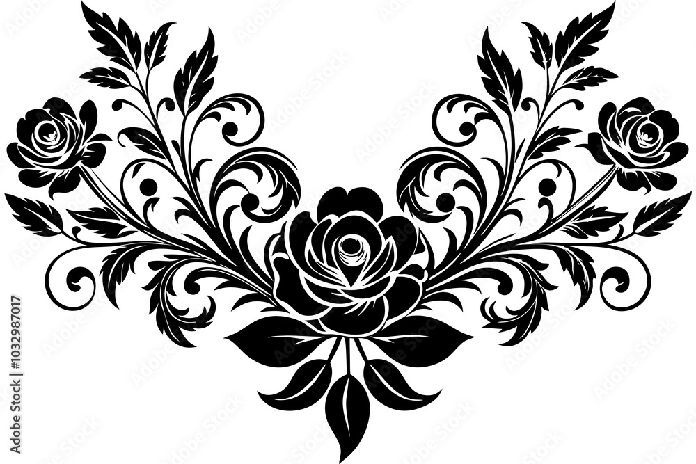Obraz premium Ornament elements, vintage gold floral designs