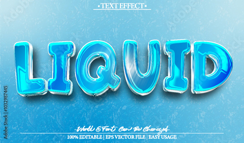 Liquid Vector Text Effect Editable Alphabet Water Drip Splash