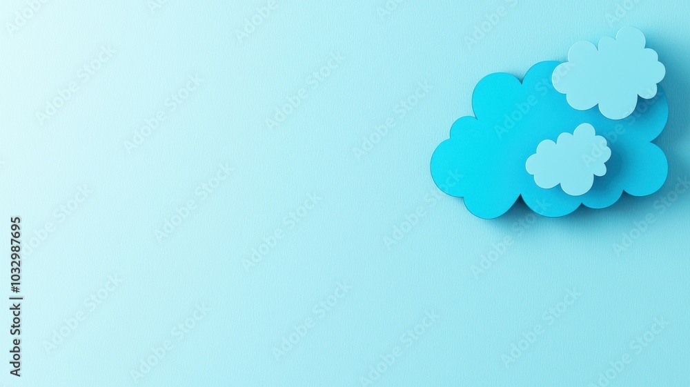 Isolated Blue Cloud on Plain Background for Creative Use Isolated Blue Cloud on Plain Background for Creative Use