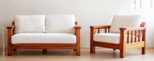 Bright Living Room with Wooden Accents