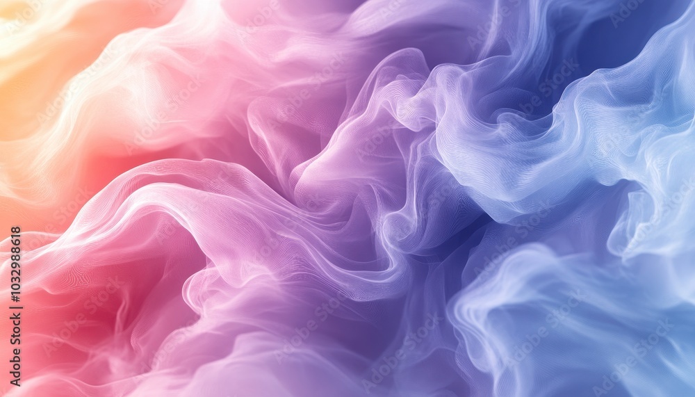 Obraz premium Abstract Swirling Fabric with Pink and Blue Gradient