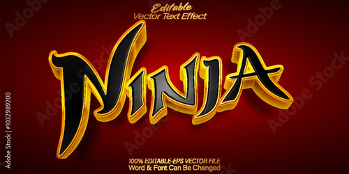 Ninja Vector Text Effect Editable Alphabet Japanese Samurai Katana Fighter