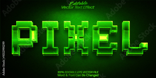 Pixel Vector Text Effect Editable Alphabet Game Arcade Play Retro