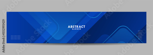 Abstract blue color banner design template. Technology design banner with gradient color background