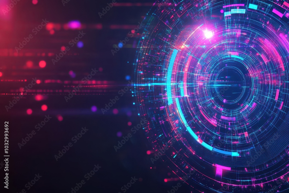 Abstract holographic arcs, glowing digital lines, futuristic tech background, seamless flow Abstract holographic arcs, glowing digital lines, futuristic tech background, seamless flow