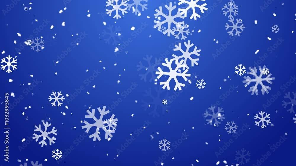 Beautiful blue Christmas background with shimmering snowflakes falling gently Beautiful blue Christmas background with shimmering snowflakes falling gently