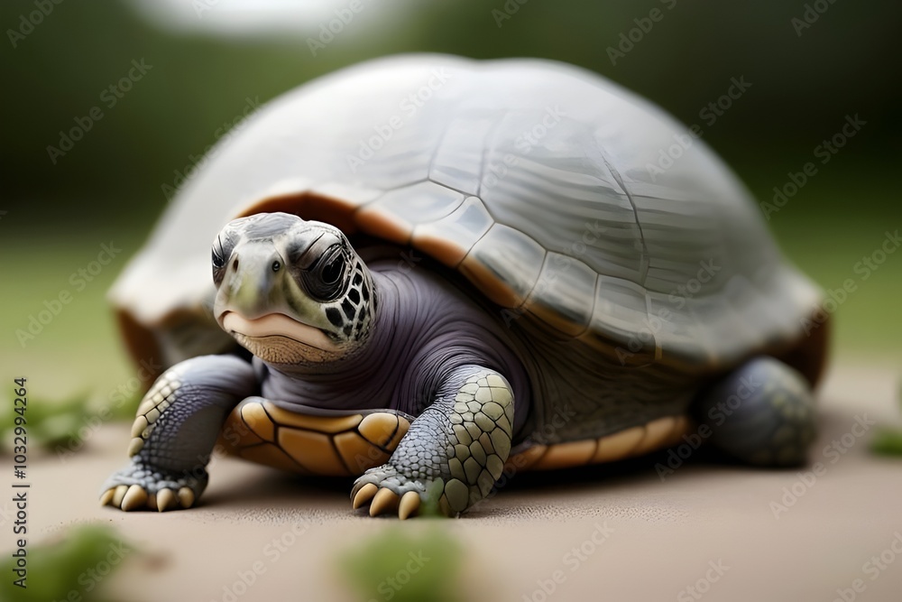 Obraz premium close up image of a cute turtle, shell, reptile, animal, nature, green, aquatic, eyes, small, slow, peaceful, wildlife, ocean, underwater, pet, scales, head, legs, curious, smile, adorable, swimming