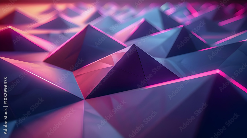 Abstract 3D Background - Purple and Pink Geometric Shapes Abstract 3D Background - Purple and Pink Geometric Shapes