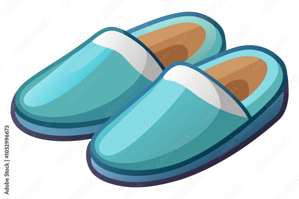 Pair of comfortable slippers on a vector art illustration Pair of comfortable slippers on a vector art illustration