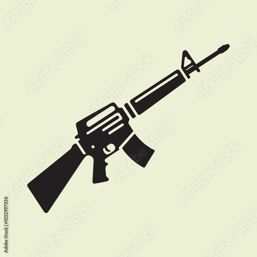 Rifle logo vector, Rifle silhouette vector black and white