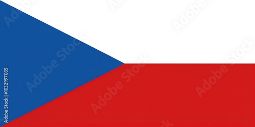 Minimalist Vector Illustration of the Official National Flag of the Czech Republic, Featuring Distinctive Colors and Shapes, Perfect for Design and Educational Purposes